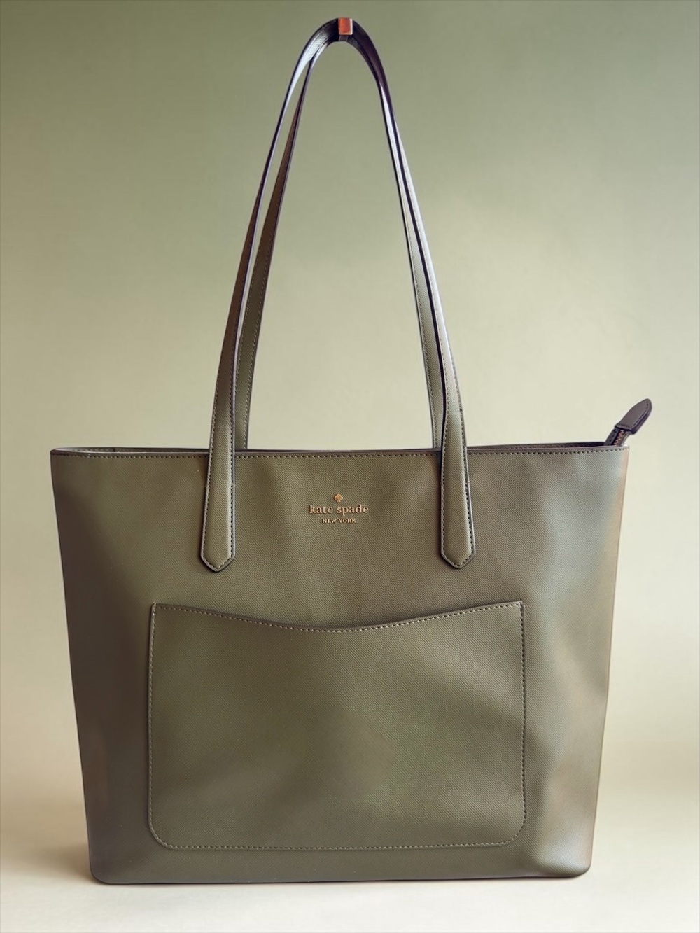 Kate Spade Staci Large Saffiano Leather Tote in Enchanted Green. MSRP $449.